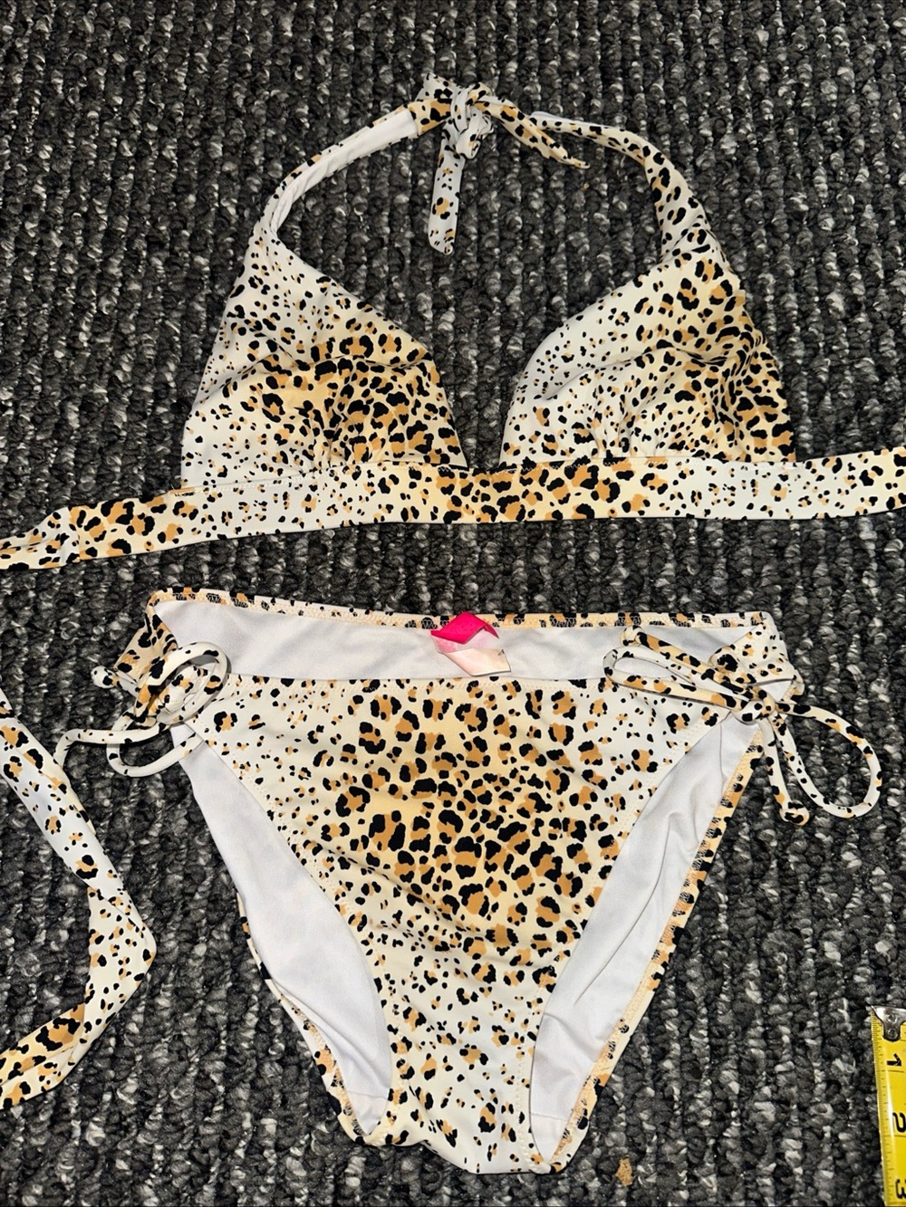 Victoria's Secret Leopard Swim Set - White, Tan, Black